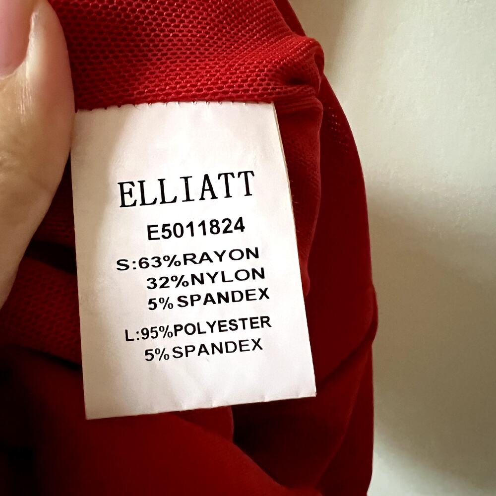 Elliatt Carmen Dress Jaffa Red Asymmetric Midi Bodycon Size XS J1 - Picture 5 of 6